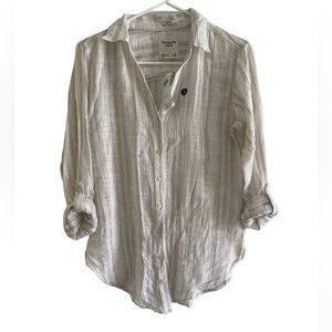NWT Abercrombie & Fitch Button Down Striped Shirt size Small